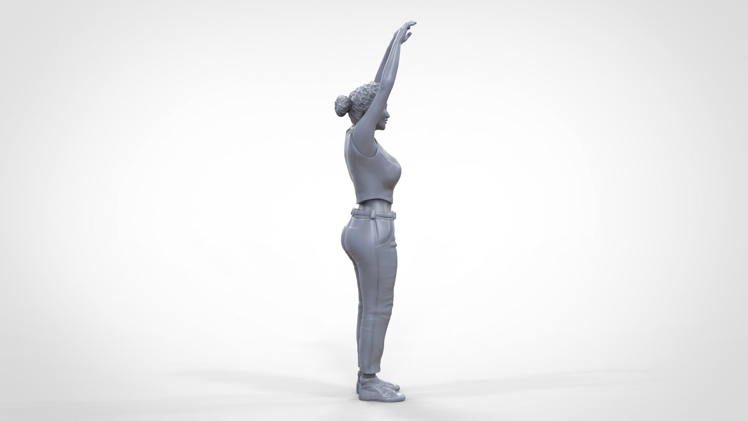 N8 Football fan spectator waving in stadium 3D print model_48