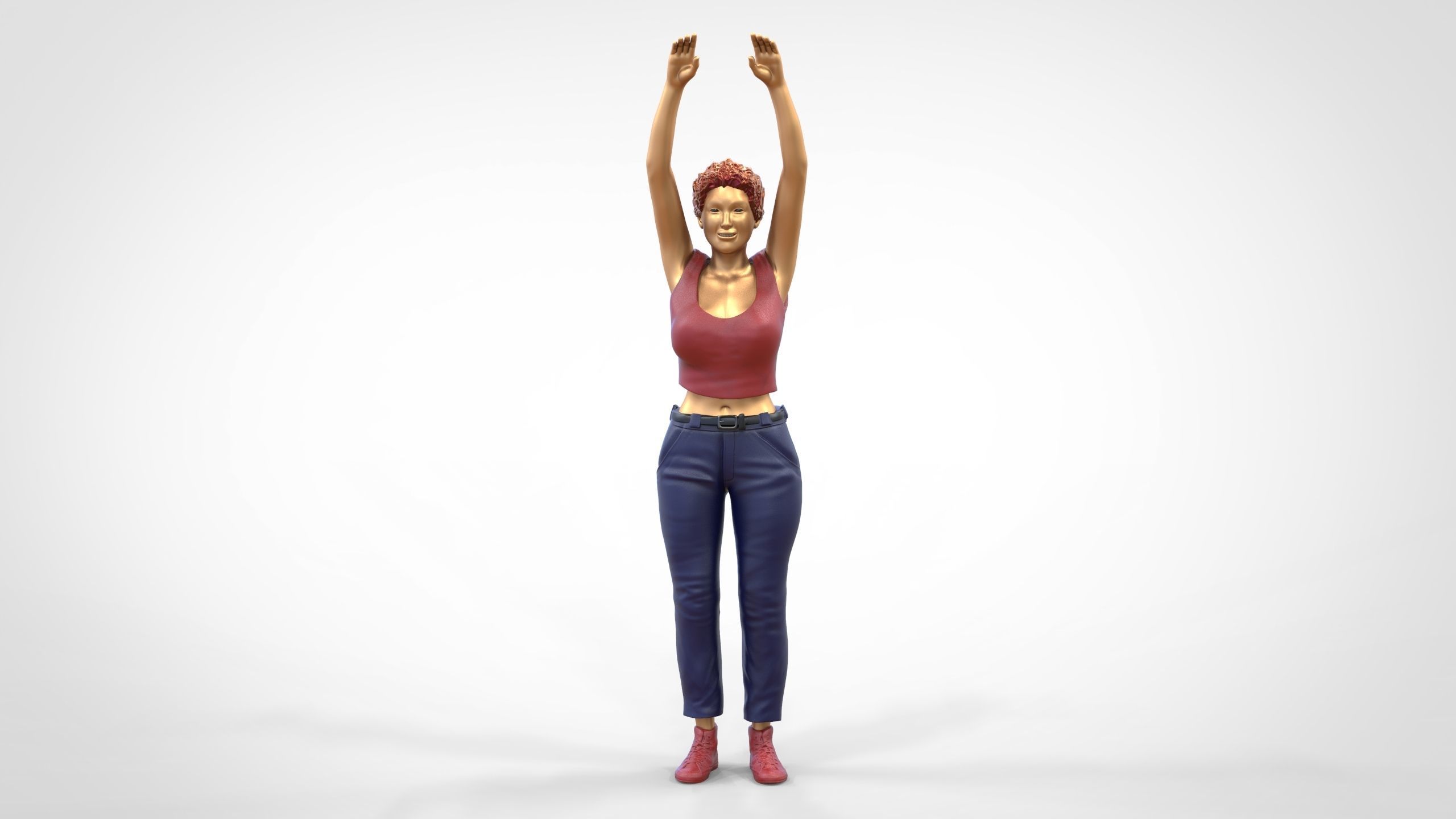 N8 Football fan spectator waving in stadium 3D print model_13