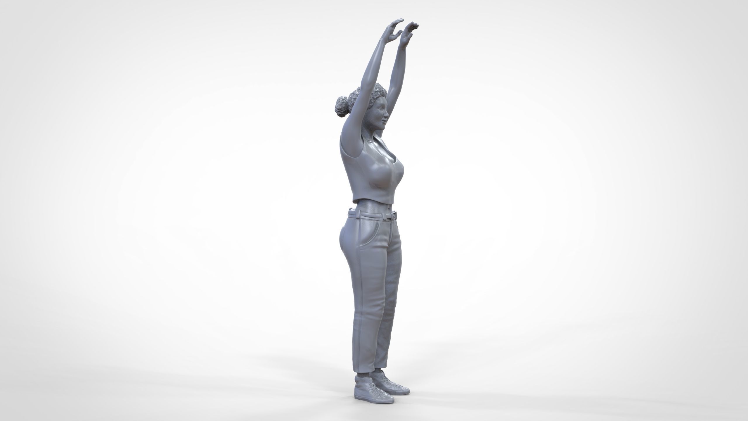 N8 Football fan spectator waving in stadium 3D print model_49