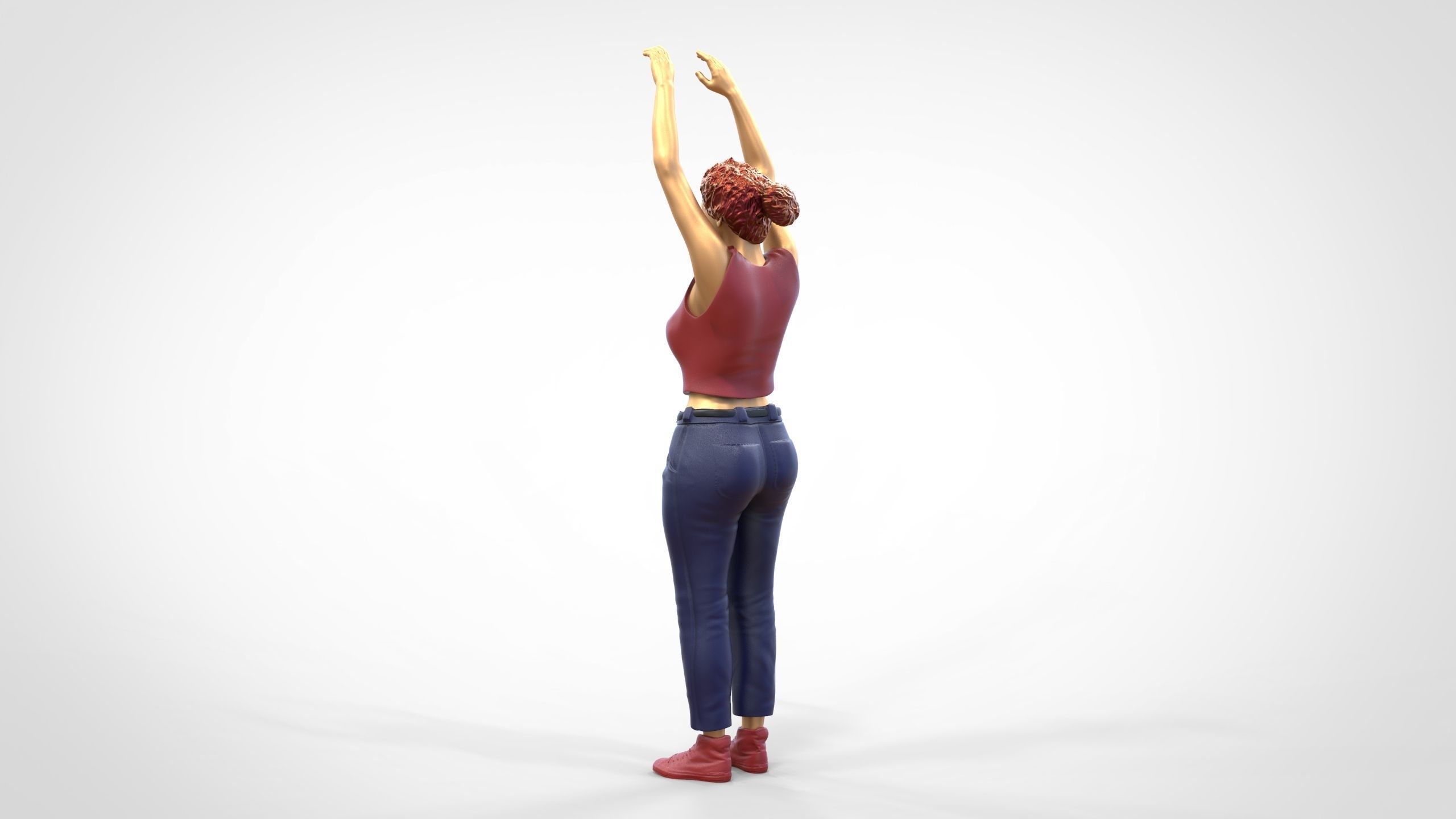 N8 Football fan spectator waving in stadium 3D print model_8