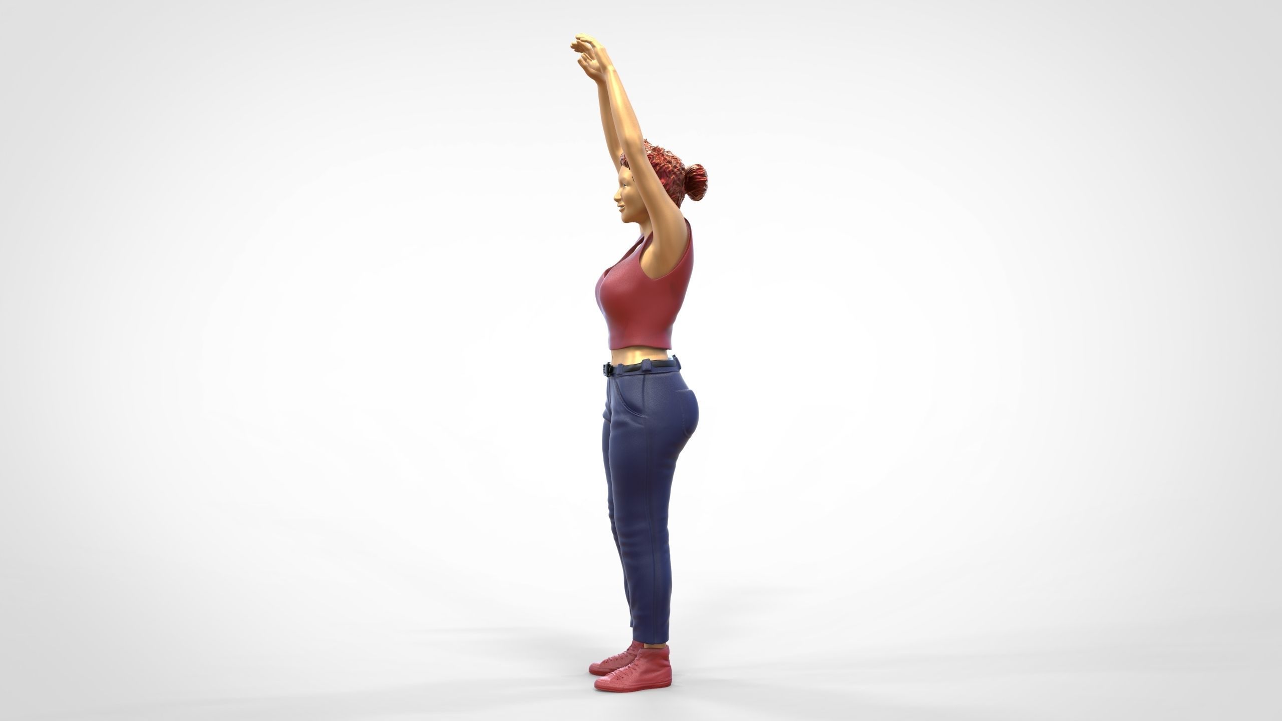 N8 Football fan spectator waving in stadium 3D print model_3