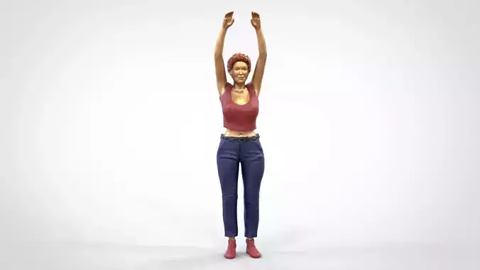 N8 Football fan spectator waving in stadium 3D print model