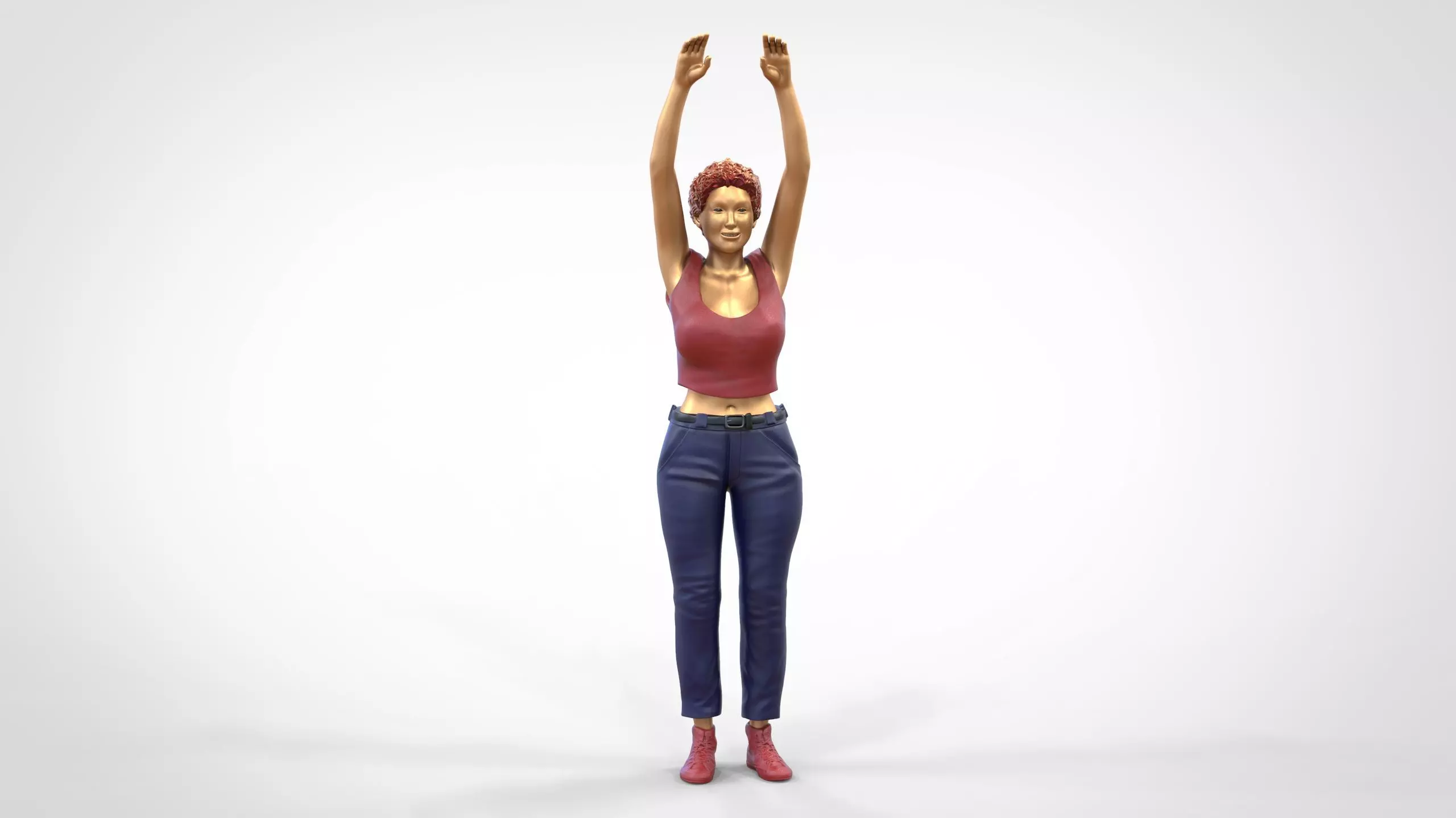 N8 Football fan spectator waving in stadium 3D print model_0