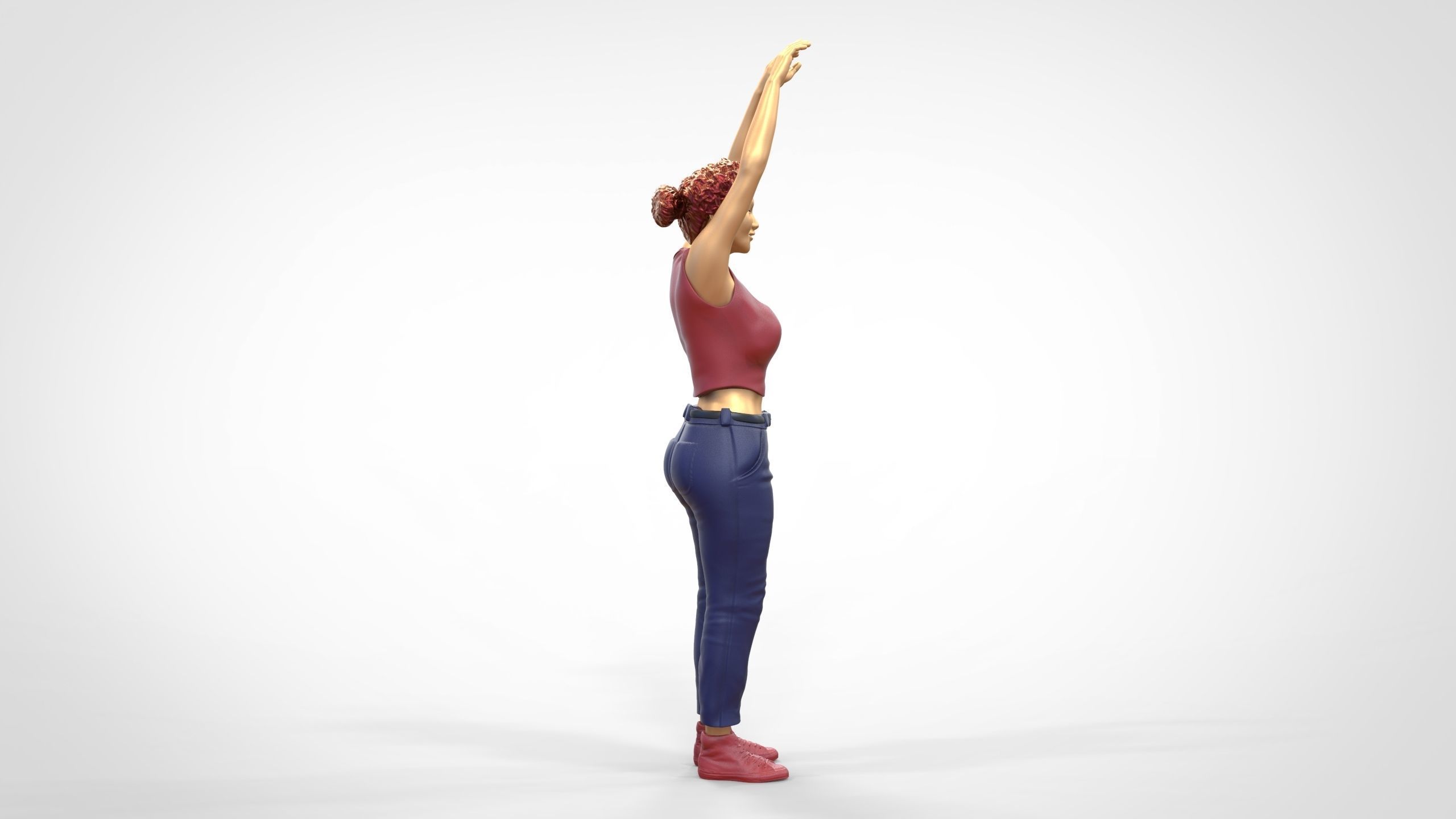 N8 Football fan spectator waving in stadium 3D print model_22