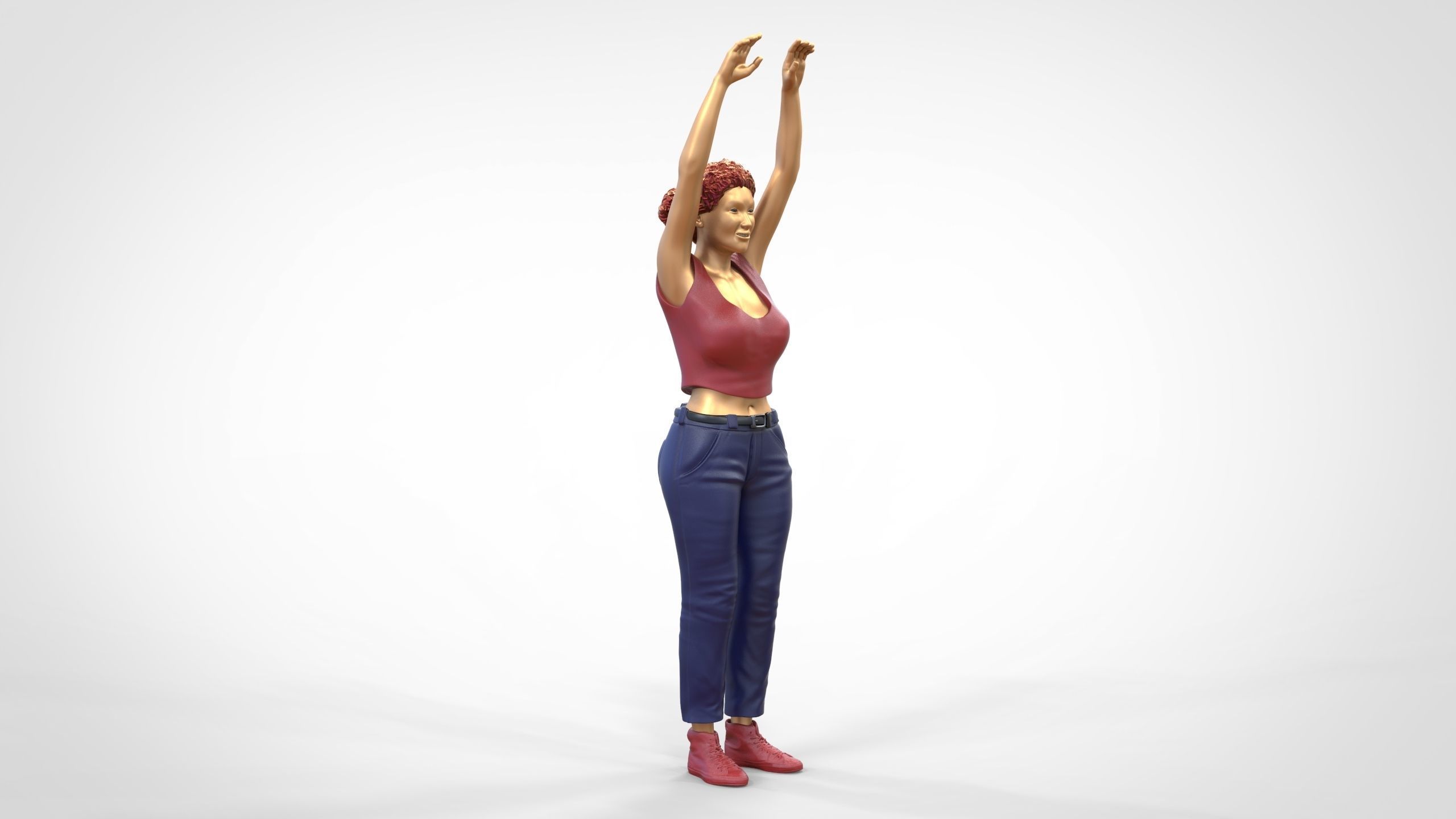 N8 Football fan spectator waving in stadium 3D print model_28