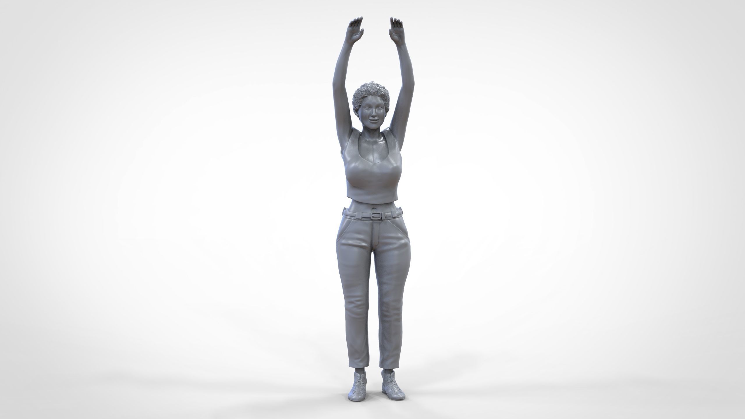 N8 Football fan spectator waving in stadium 3D print model_39