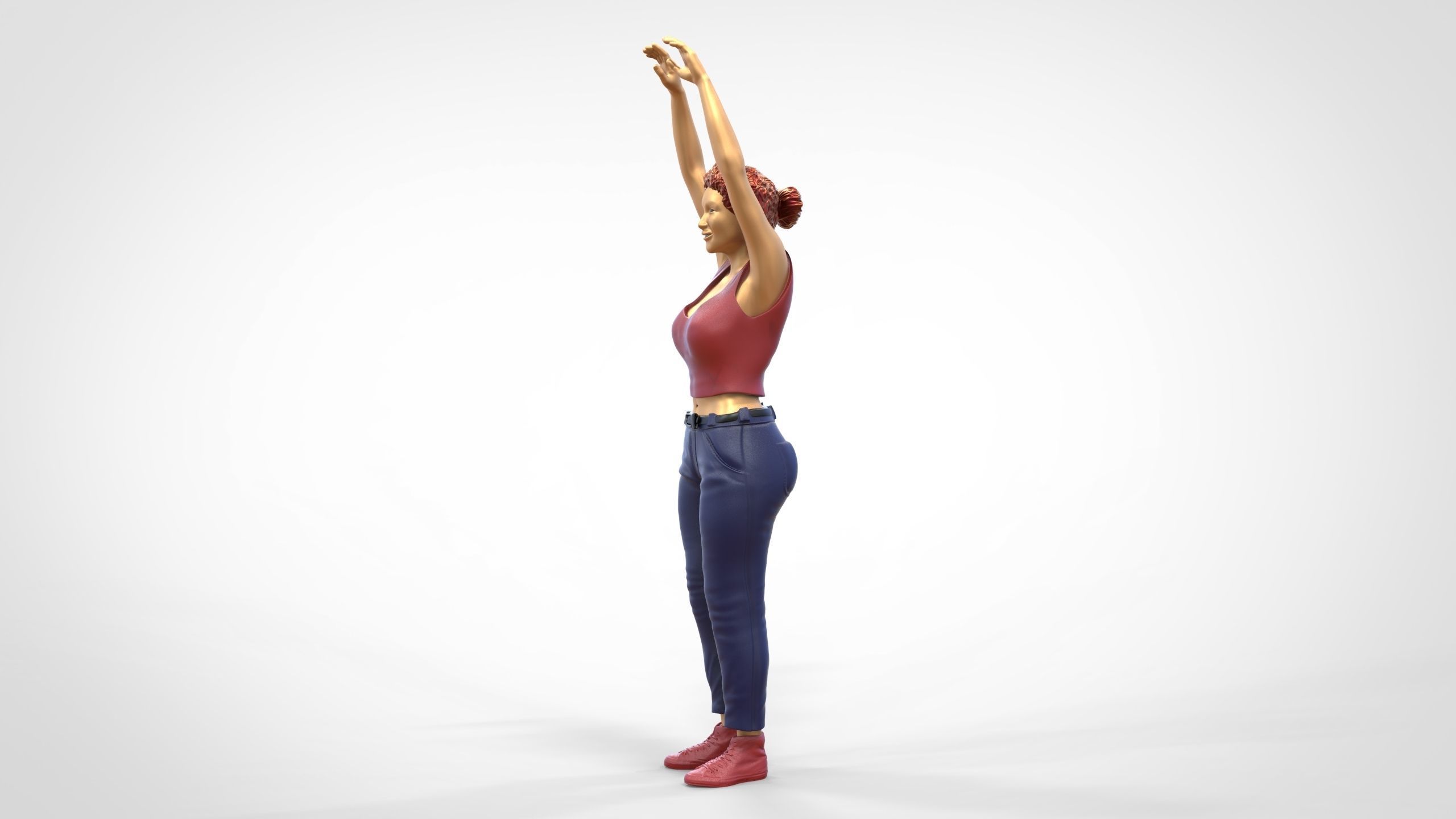 N8 Football fan spectator waving in stadium 3D print model_38