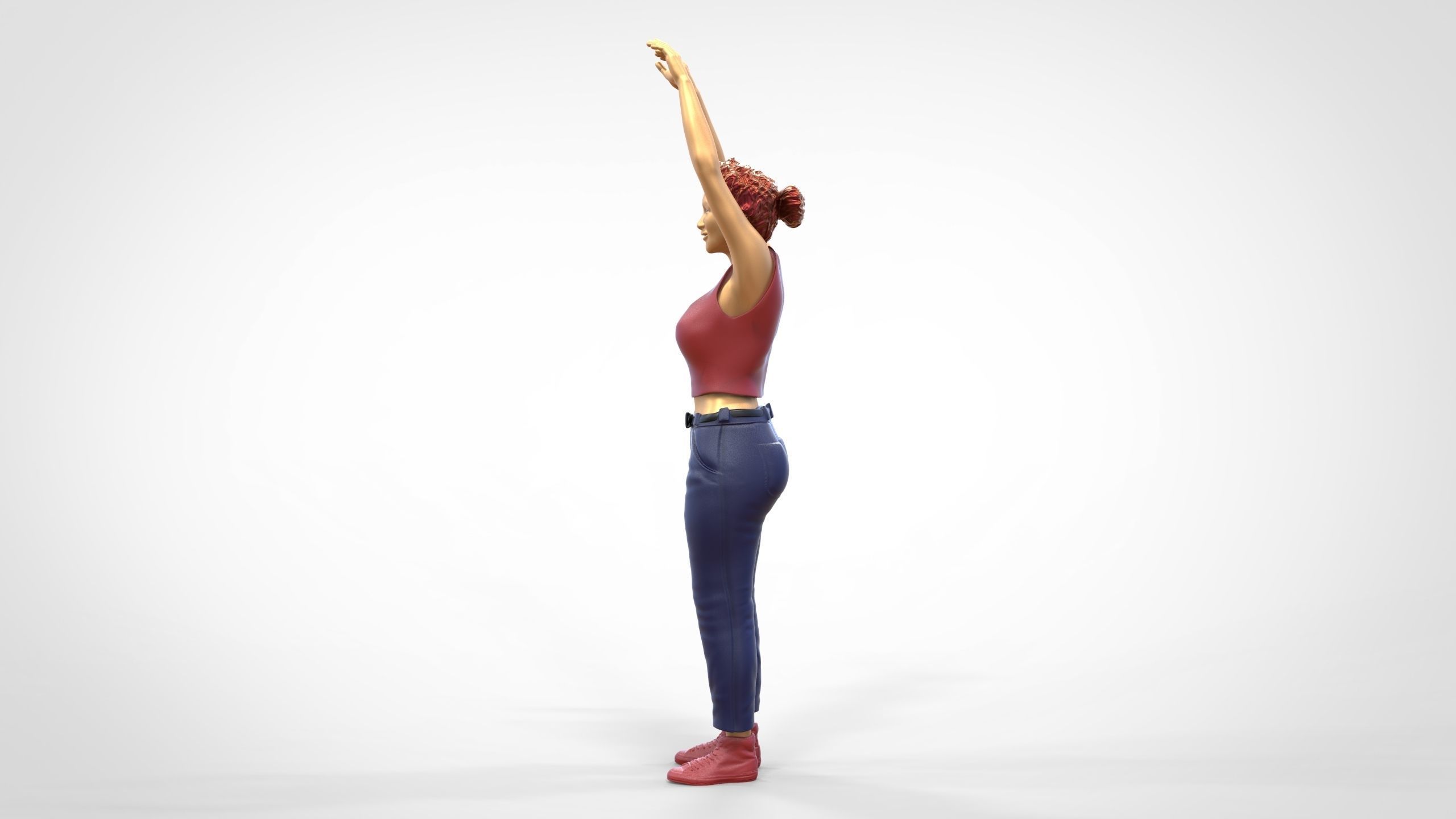 N8 Football fan spectator waving in stadium 3D print model_4