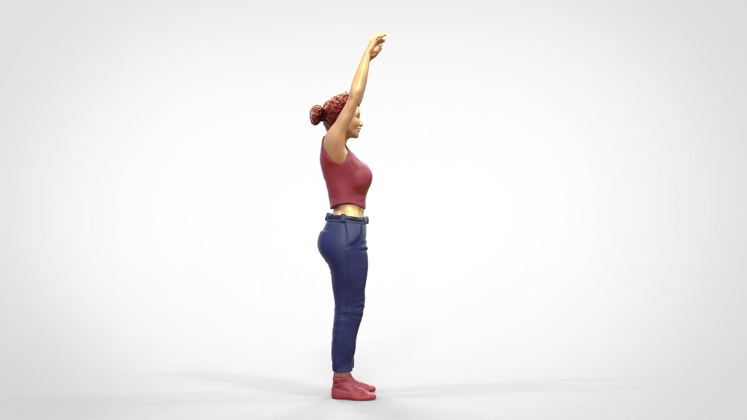 N8 Football fan spectator waving in stadium 3D print model_1