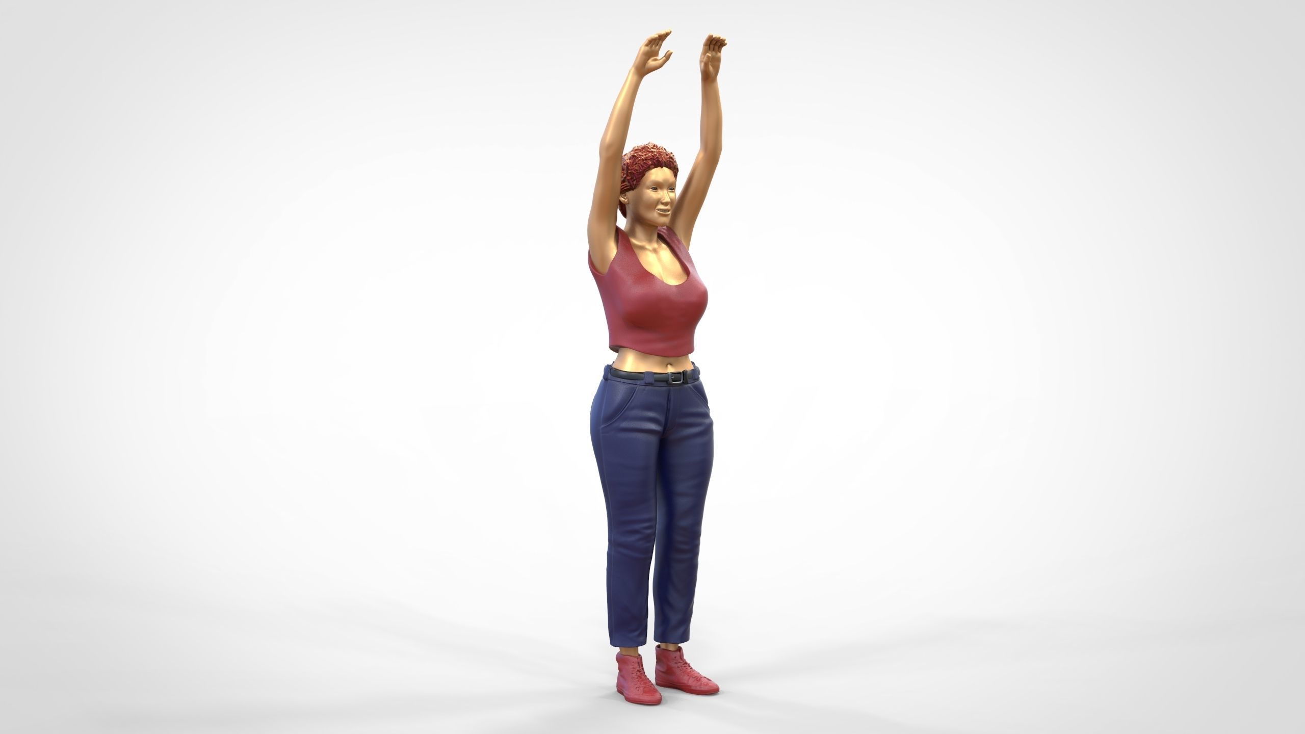 N8 Football fan spectator waving in stadium 3D print model_29