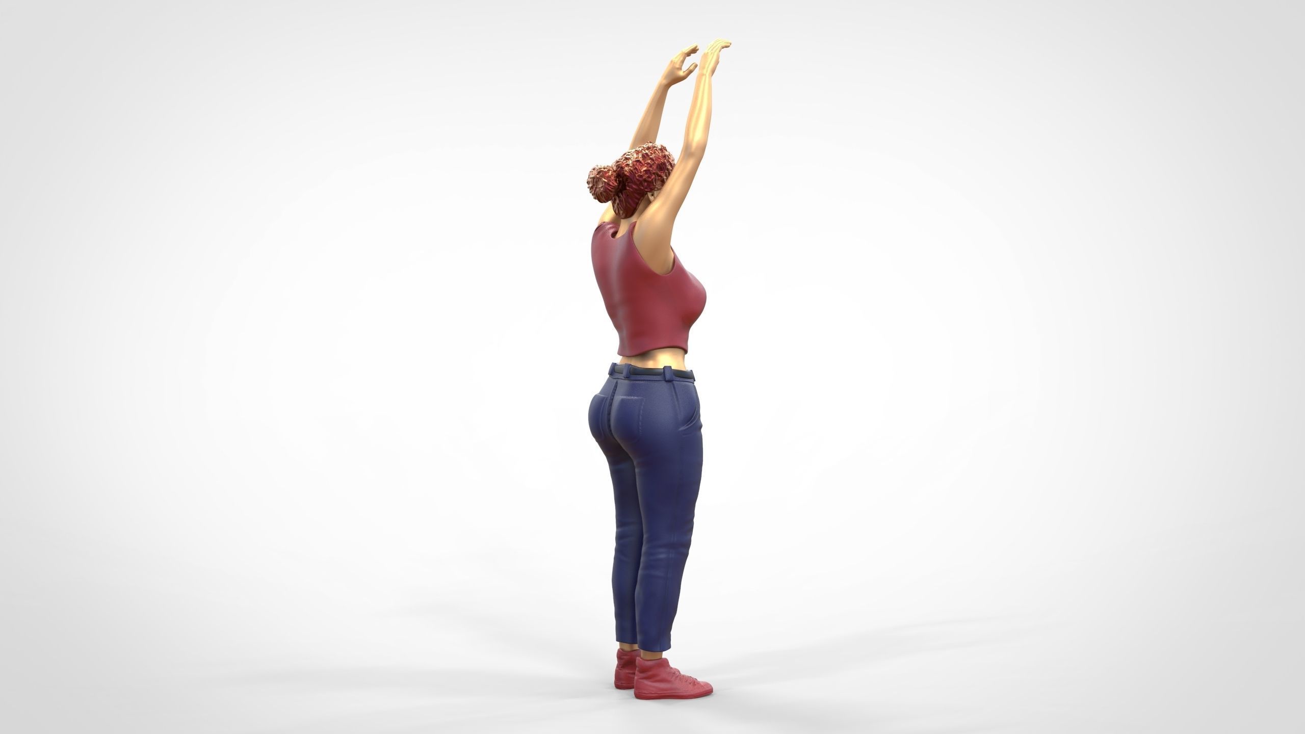 N8 Football fan spectator waving in stadium 3D print model_20