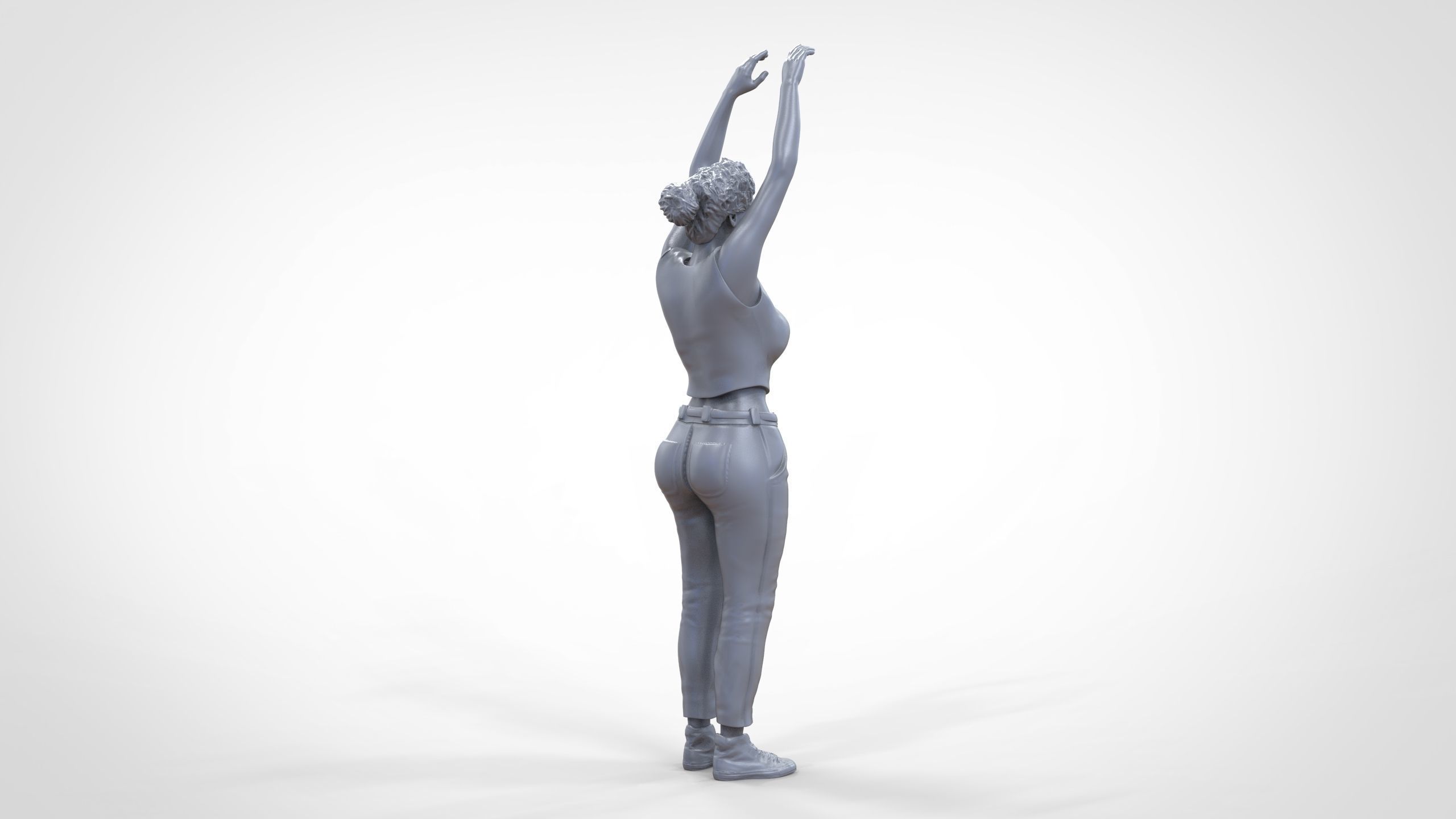 N8 Football fan spectator waving in stadium 3D print model_47
