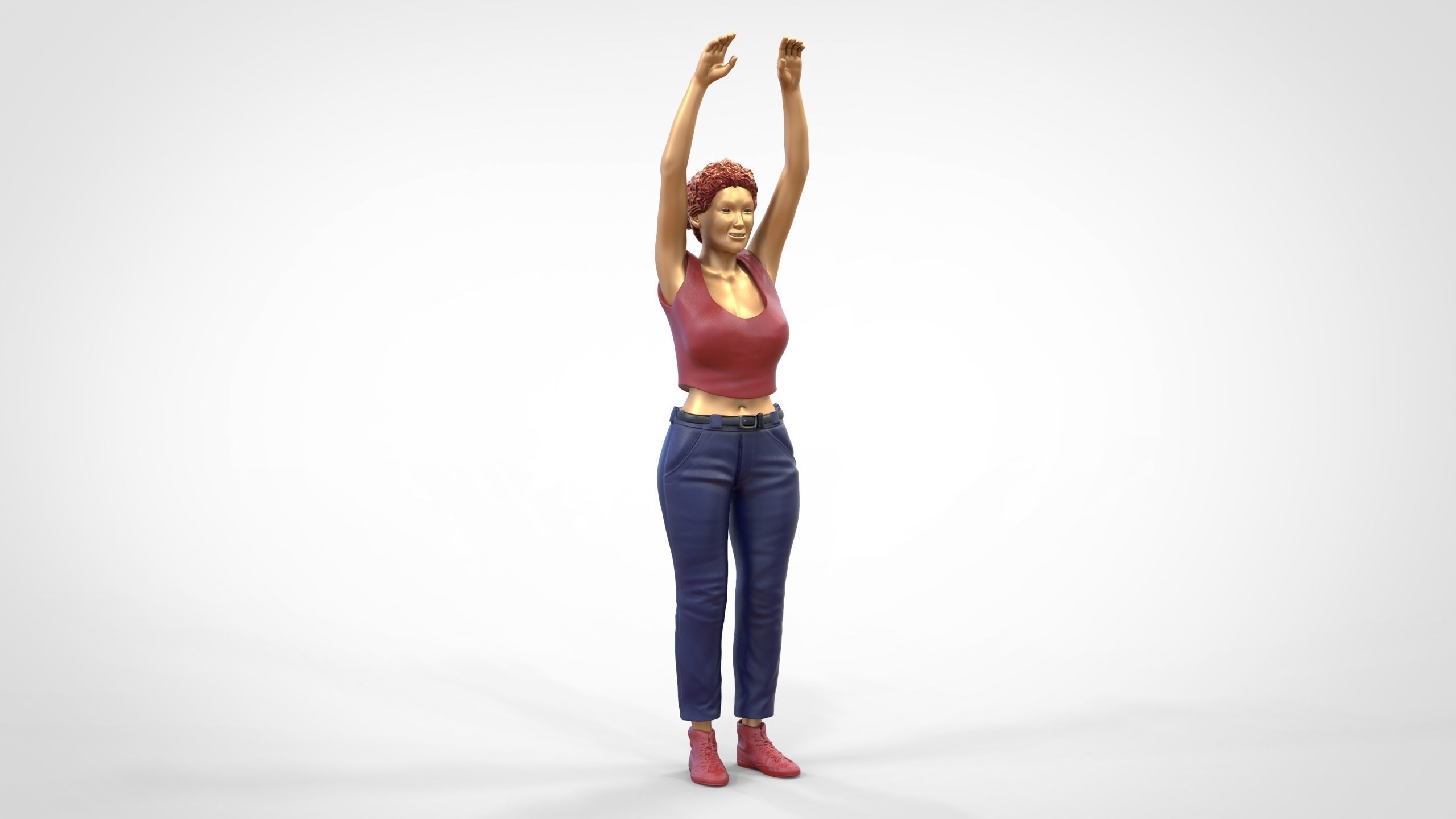 N8 Football fan spectator waving in stadium 3D print model_30