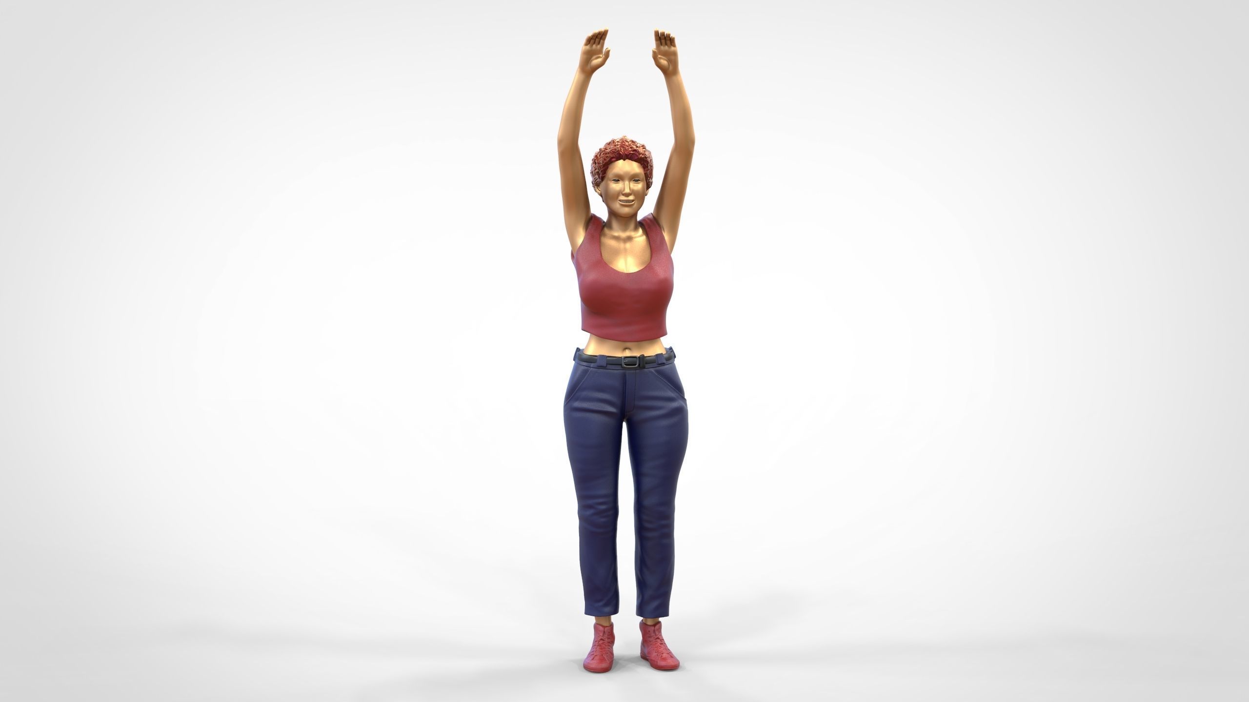 N8 Football fan spectator waving in stadium 3D print model_32