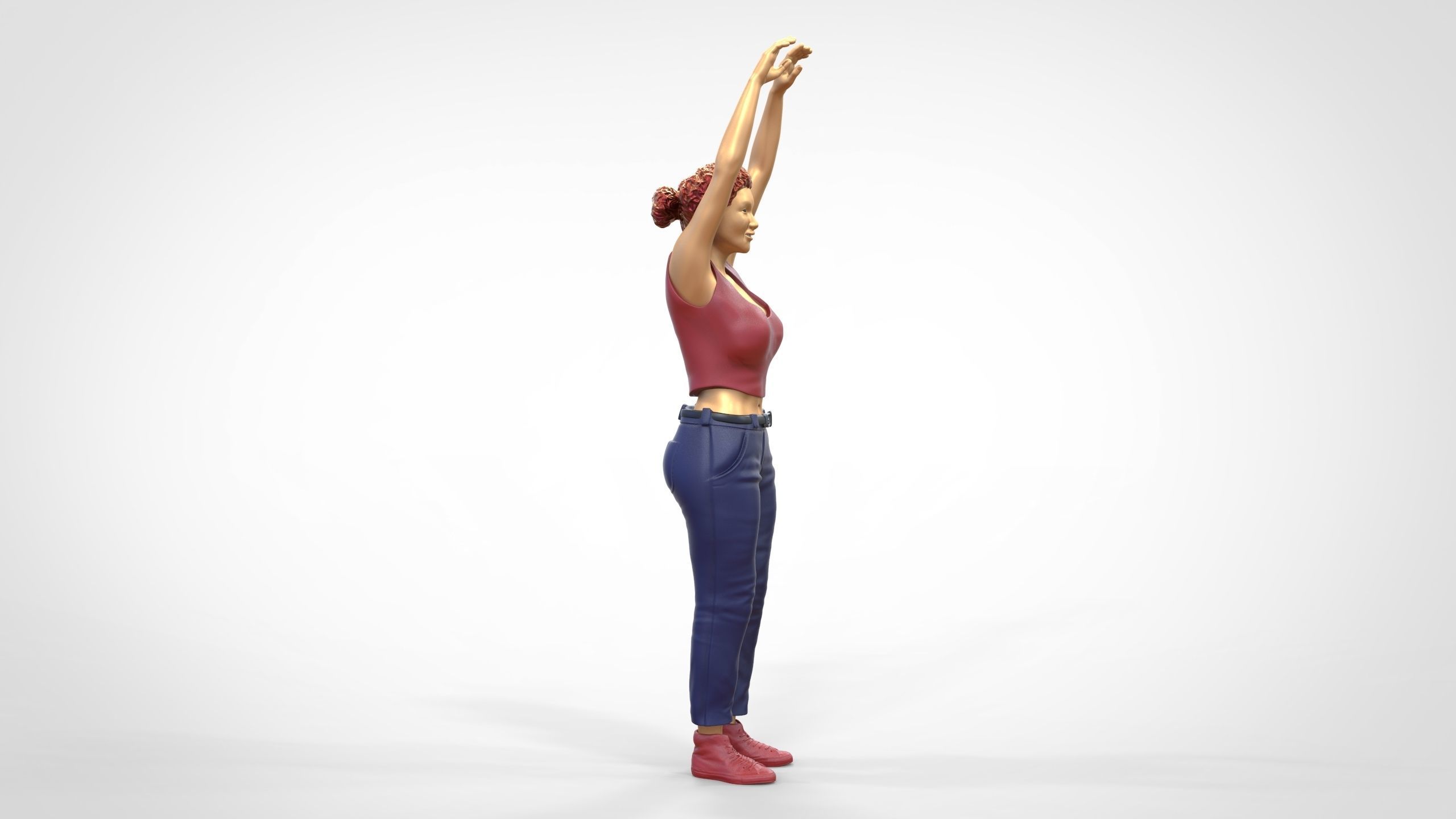 N8 Football fan spectator waving in stadium 3D print model_25