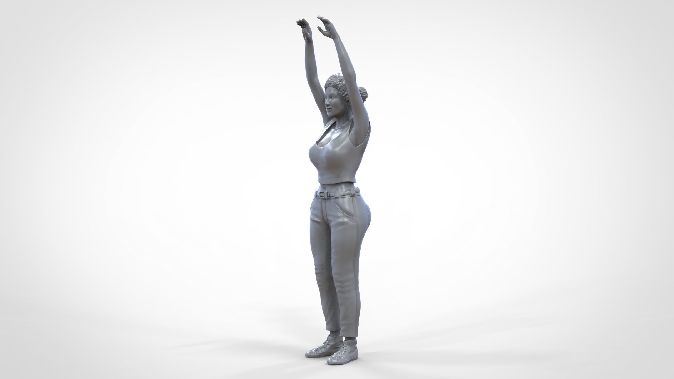 N8 Football fan spectator waving in stadium 3D print model_41