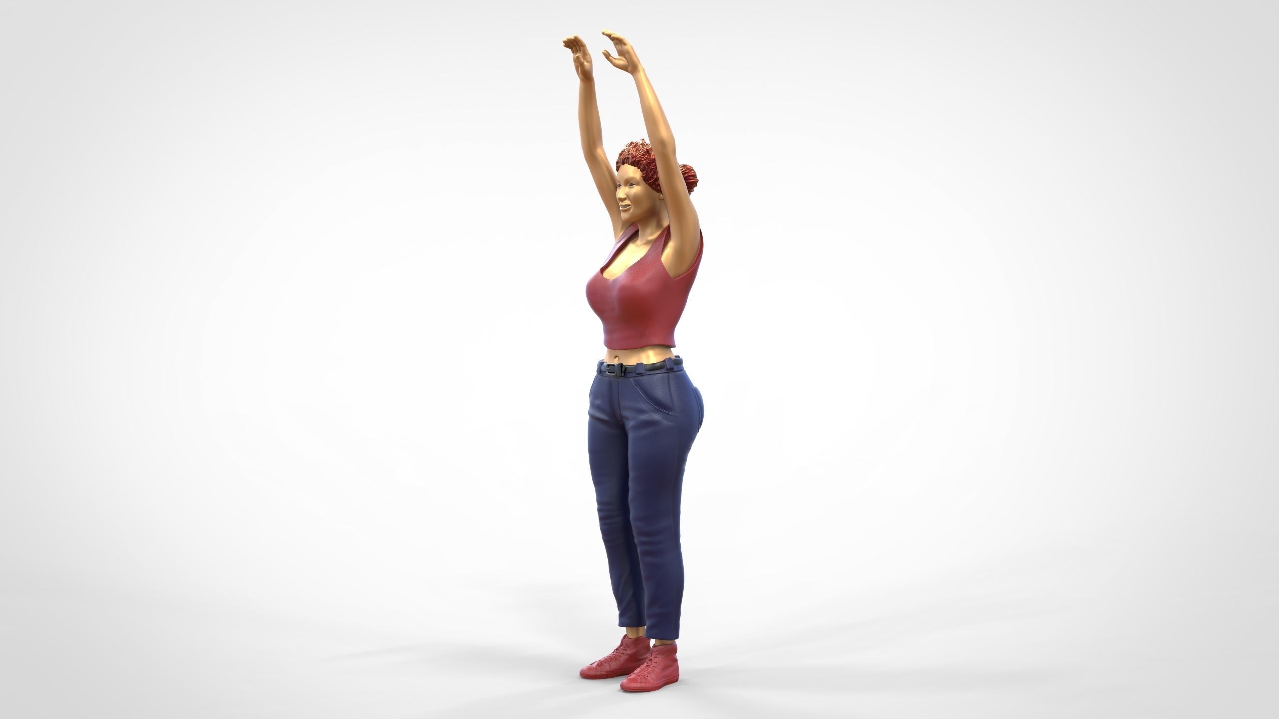 N8 Football fan spectator waving in stadium 3D print model_36