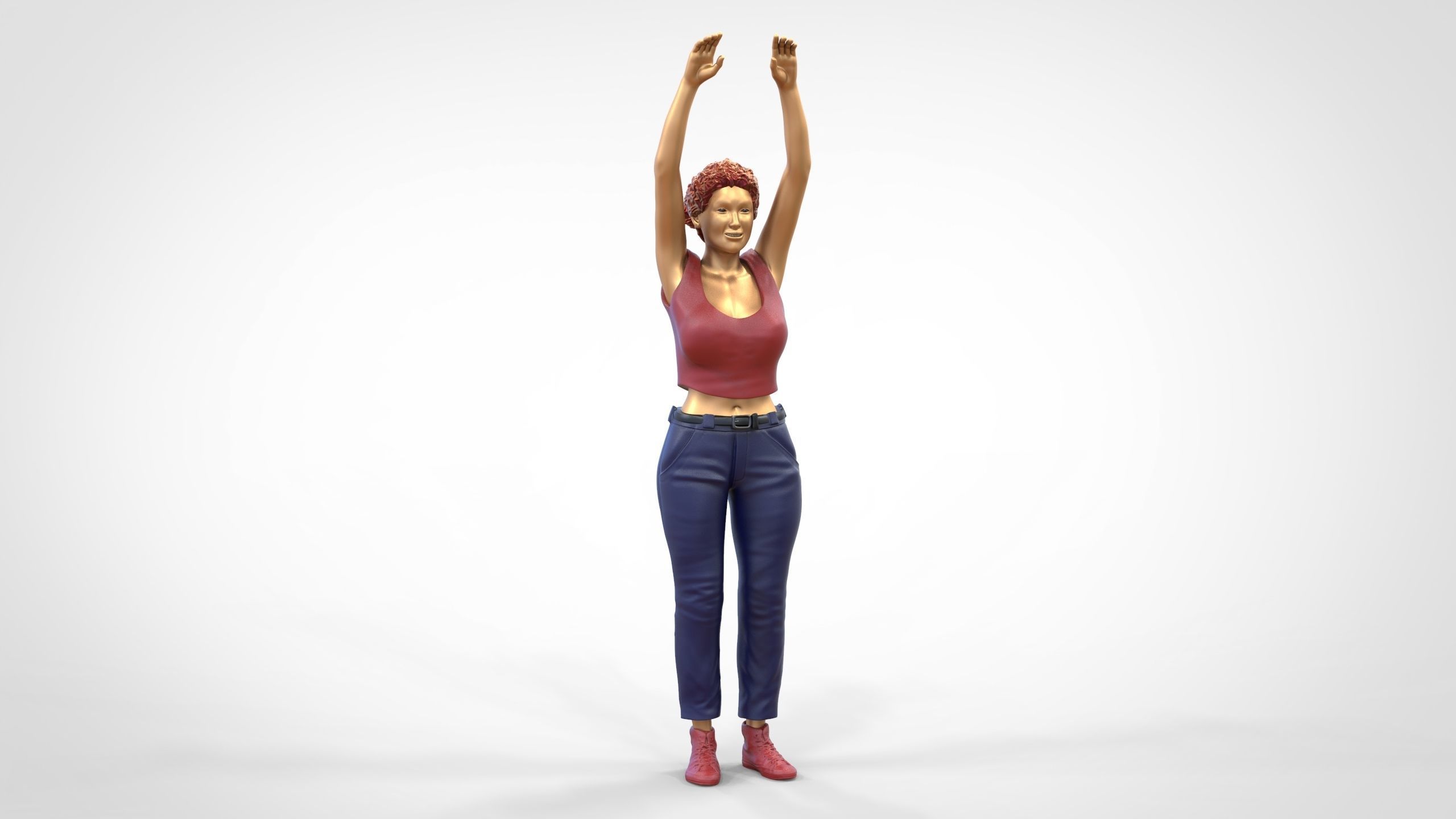 N8 Football fan spectator waving in stadium 3D print model_31