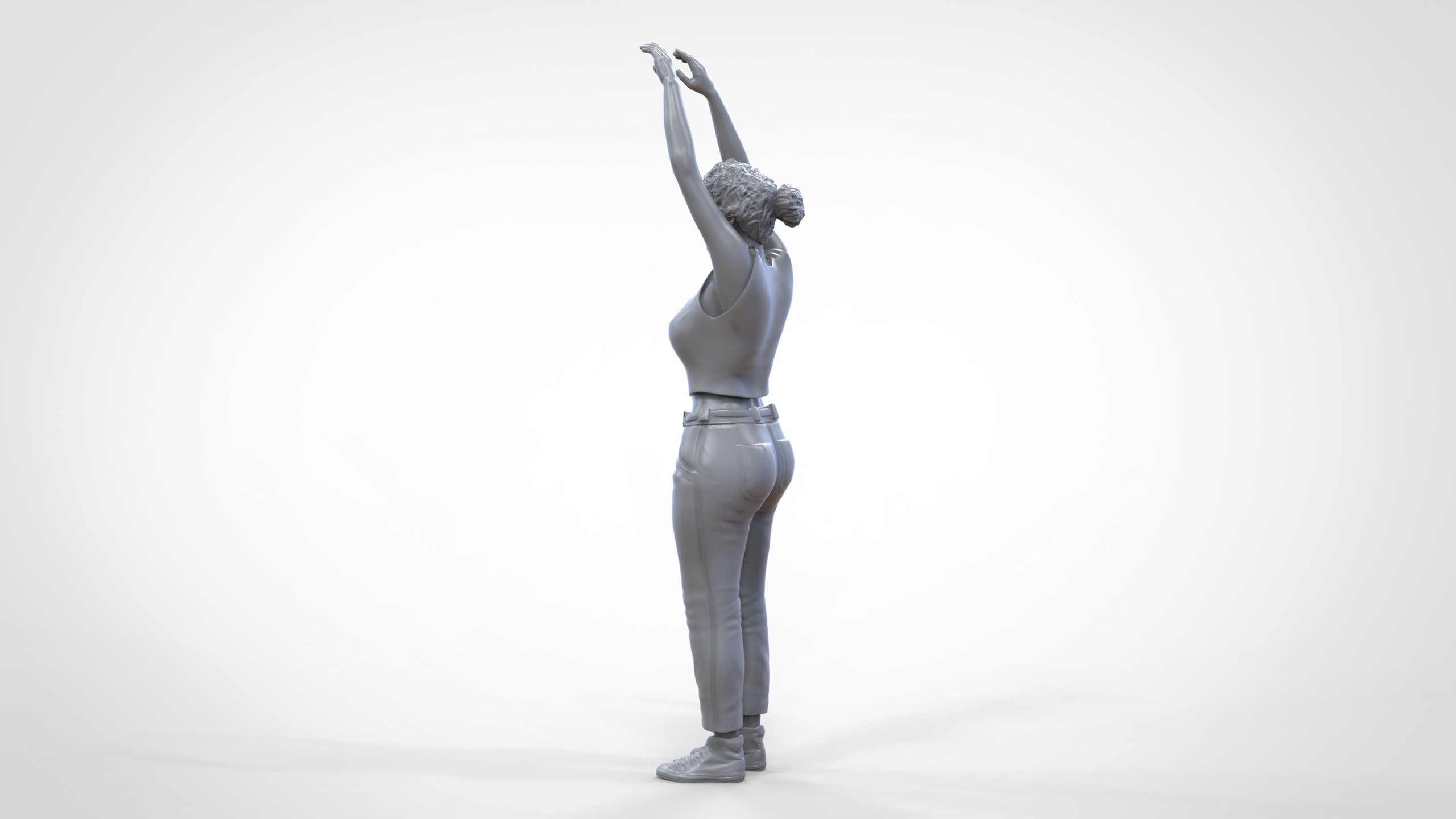 N8 Football fan spectator waving in stadium 3D print model_42