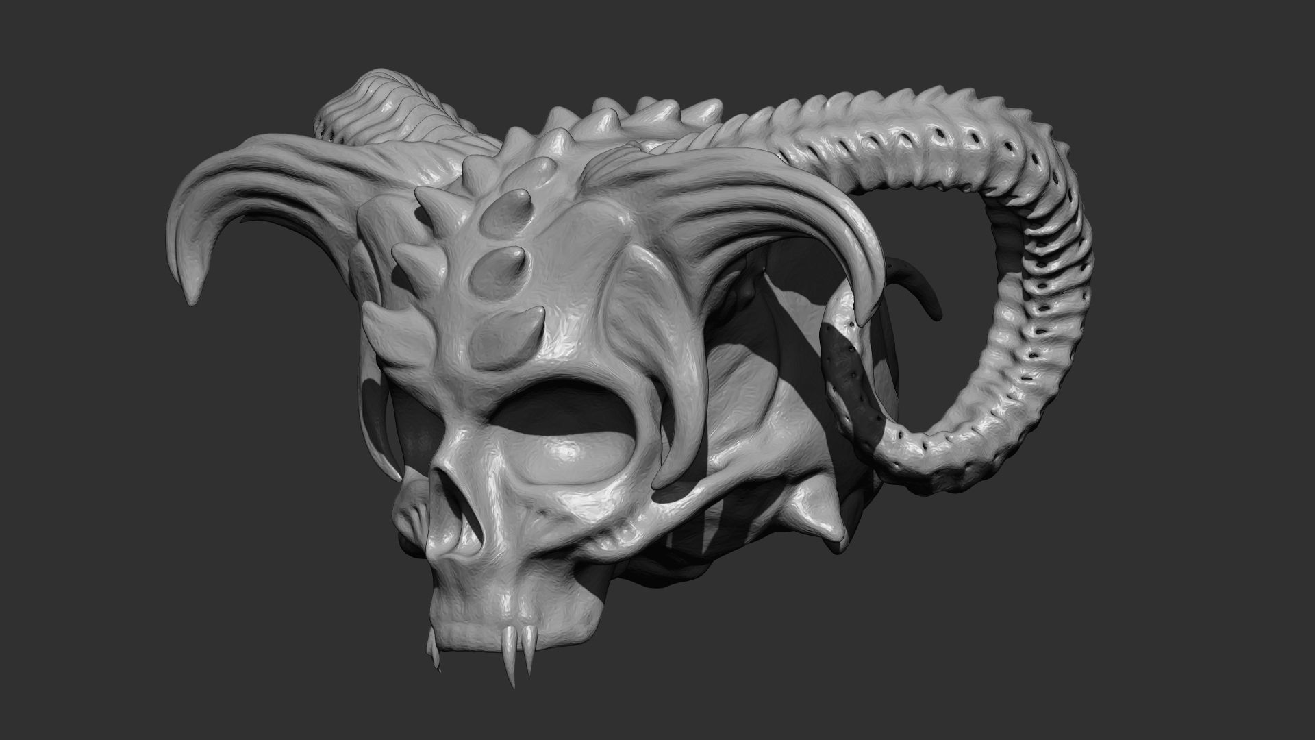 demon skull 3d print 3D print model_7