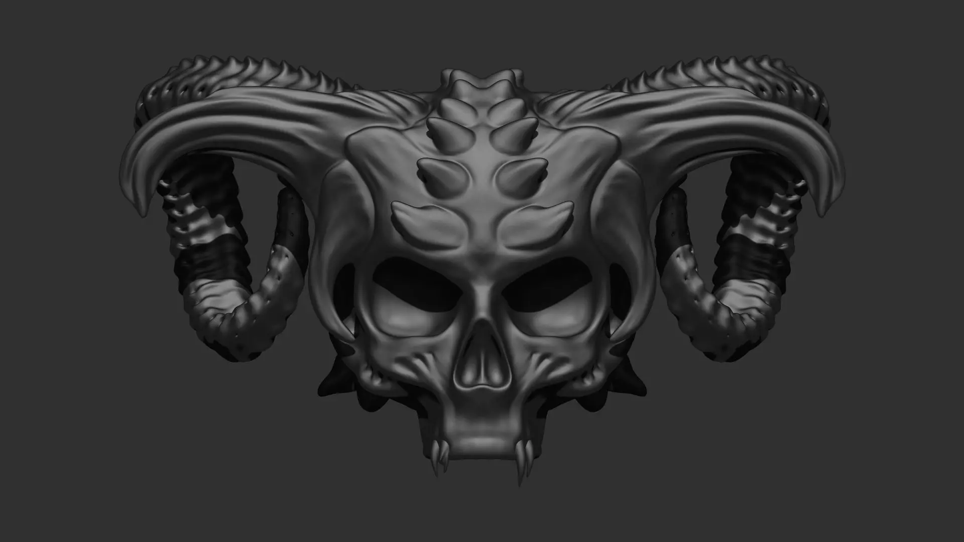 demon skull 3d print 3D print model_0