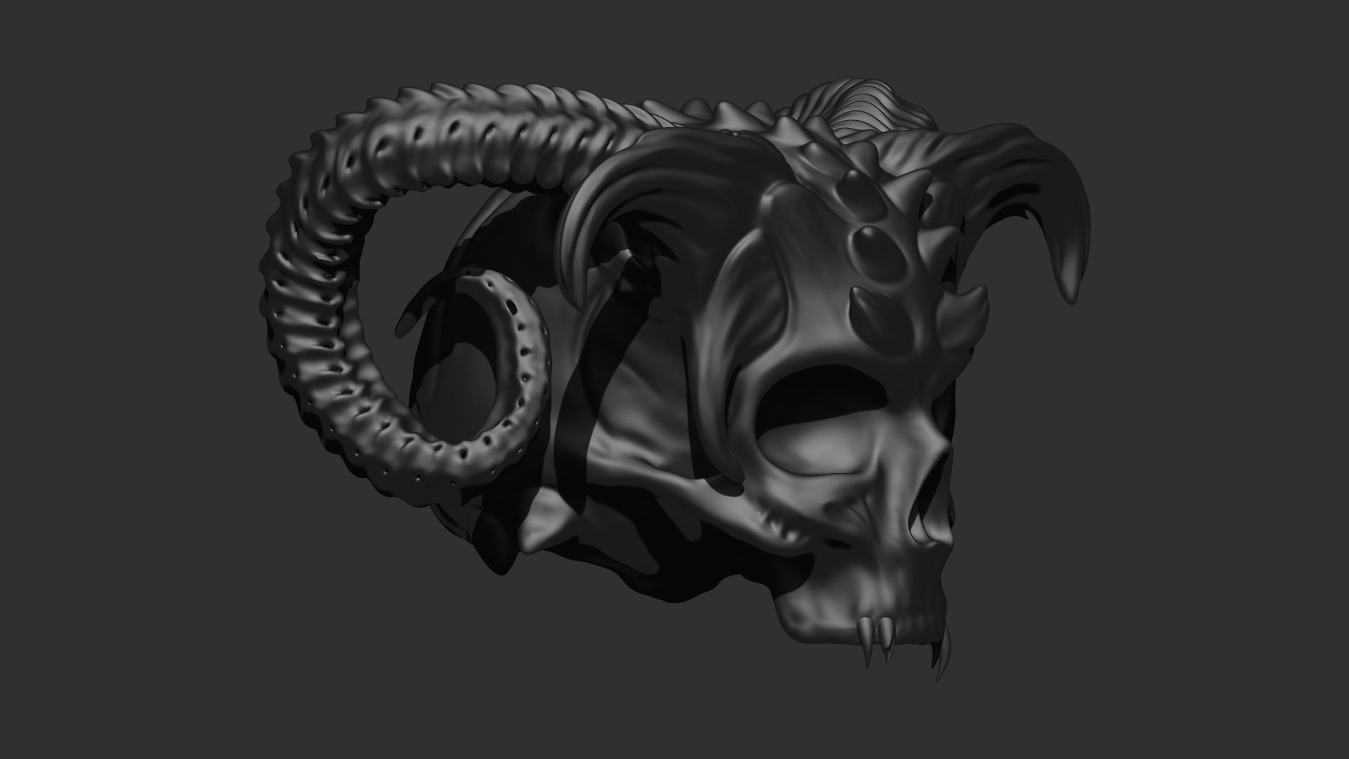 demon skull 3d print 3D print model_1