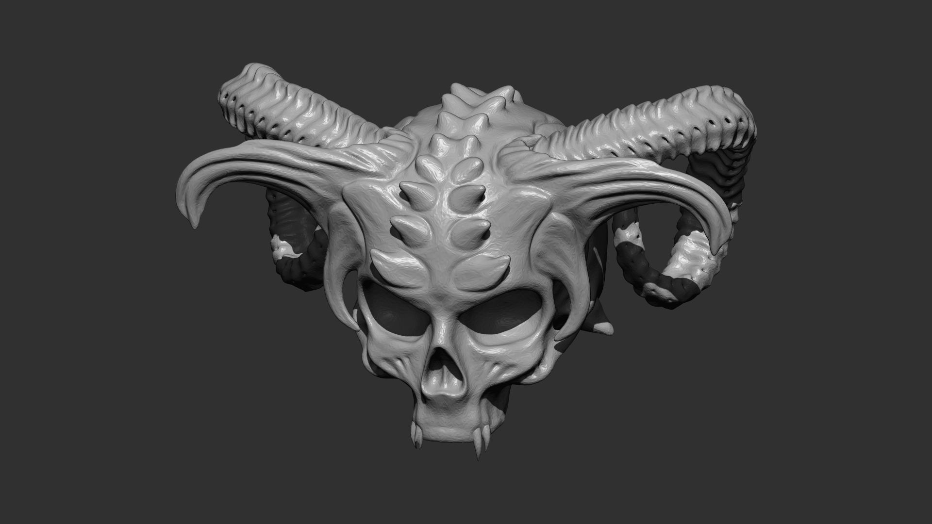 demon skull 3d print 3D print model_3