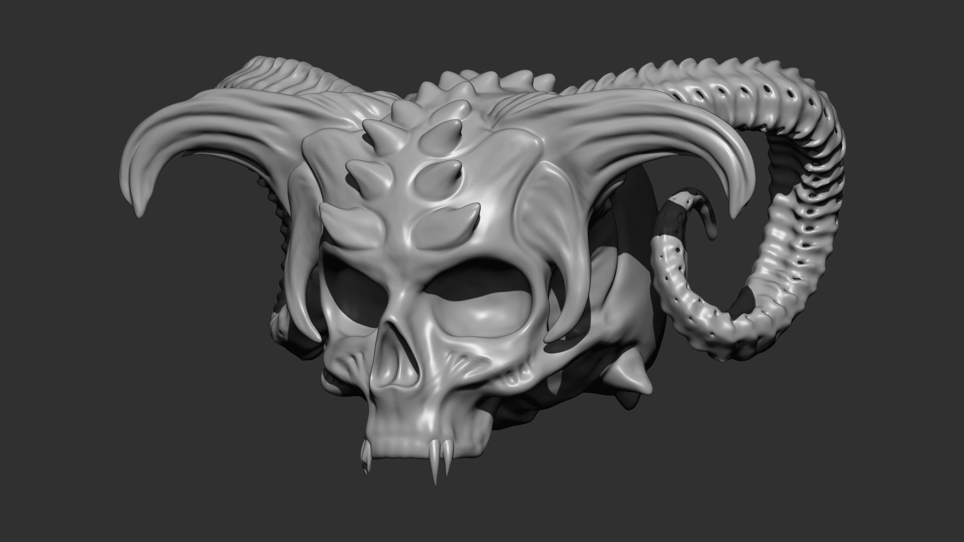 demon skull 3d print 3D print model_2