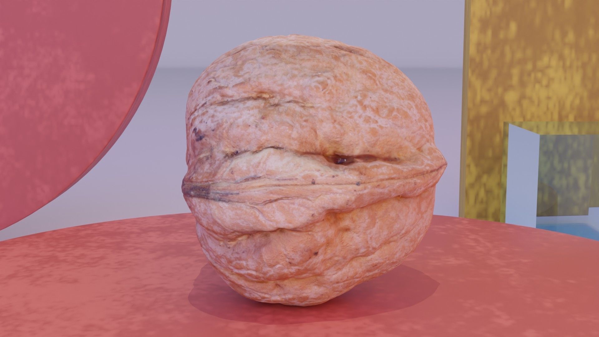 Walnut fruit 04 high-poly 3D model_1