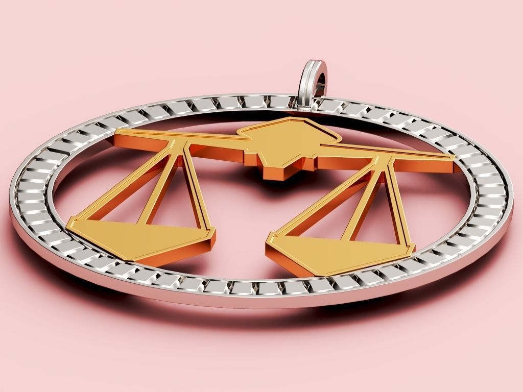 Libra Pendant 3D print model_3