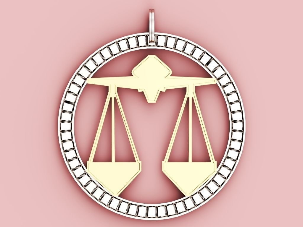 Libra Pendant 3D print model_2