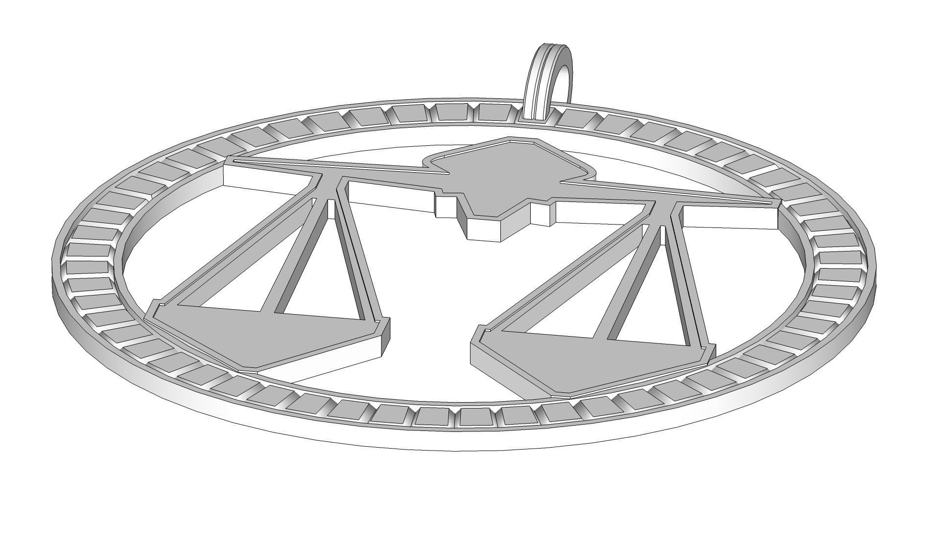 Libra Pendant 3D print model_6