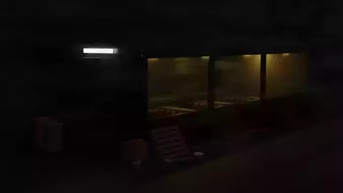 the cafe store in at night