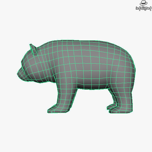 Panda bear Low-poly 3D model_5