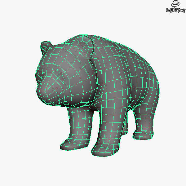 Panda bear Low-poly 3D model_4