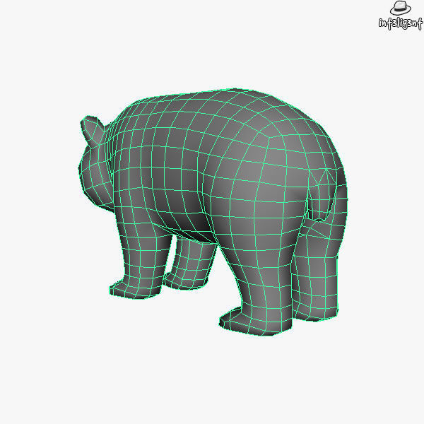 Panda bear Low-poly 3D model_6