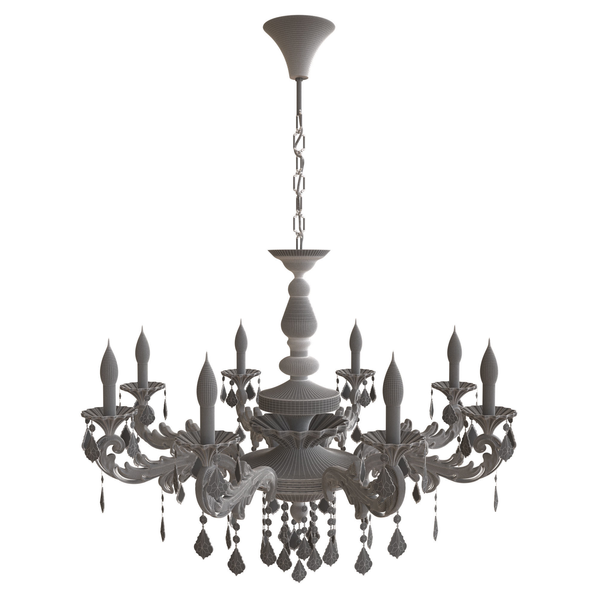 Classic Chandelier 003 3D model_3