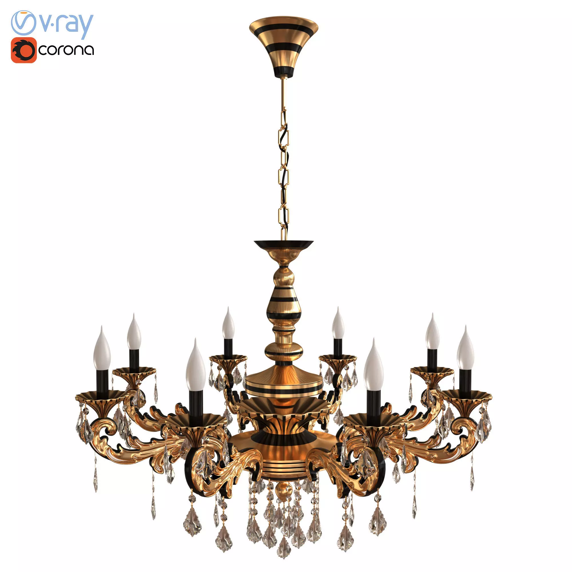Classic Chandelier 003 3D model_0