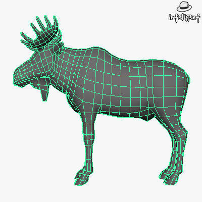 Low Poly Moose Low-poly 3D model_4