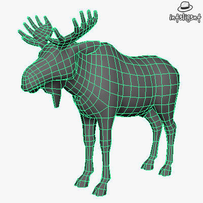 Low Poly Moose Low-poly 3D model_3