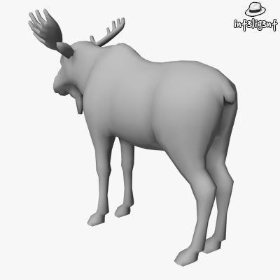 Low Poly Moose Low-poly 3D model_2