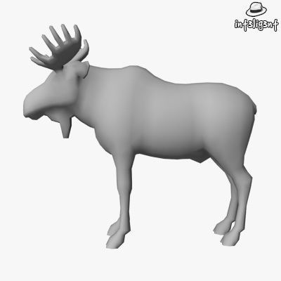 Low Poly Moose Low-poly 3D model_1