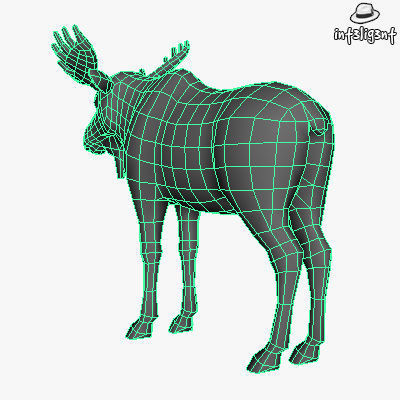 Low Poly Moose Low-poly 3D model_5