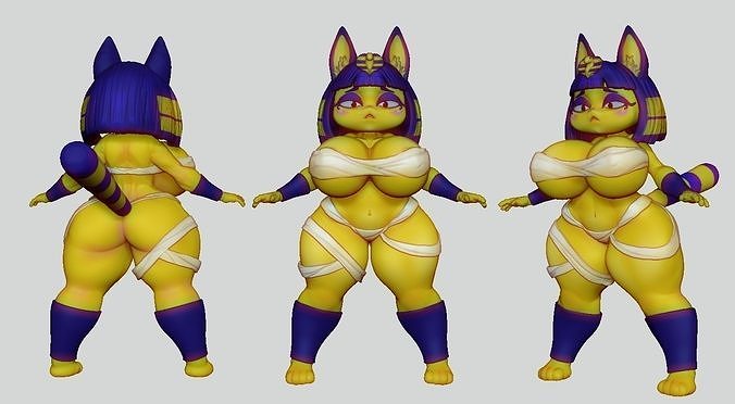 Ankha egyptian cat Low-poly 3D model
