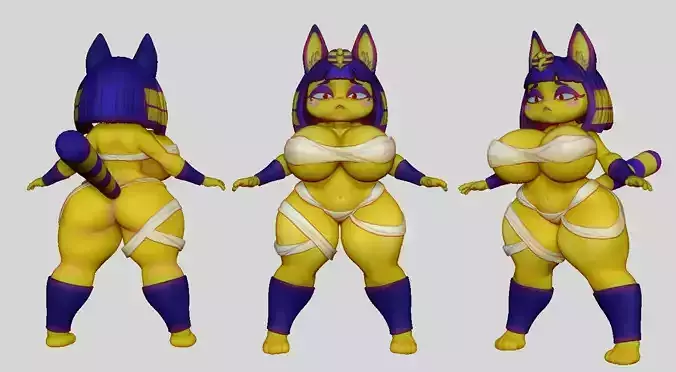 Ankha egyptian cat Low-poly 3D model