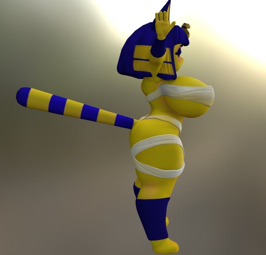 Ankha egyptian cat Low-poly 3D model_4