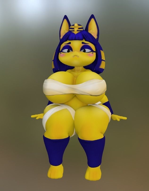Ankha egyptian cat Low-poly 3D model_2