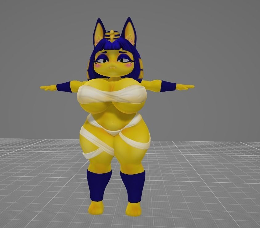 Ankha egyptian cat Low-poly 3D model_7