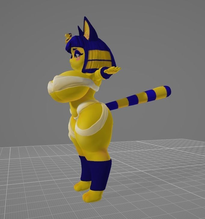 Ankha egyptian cat Low-poly 3D model_6