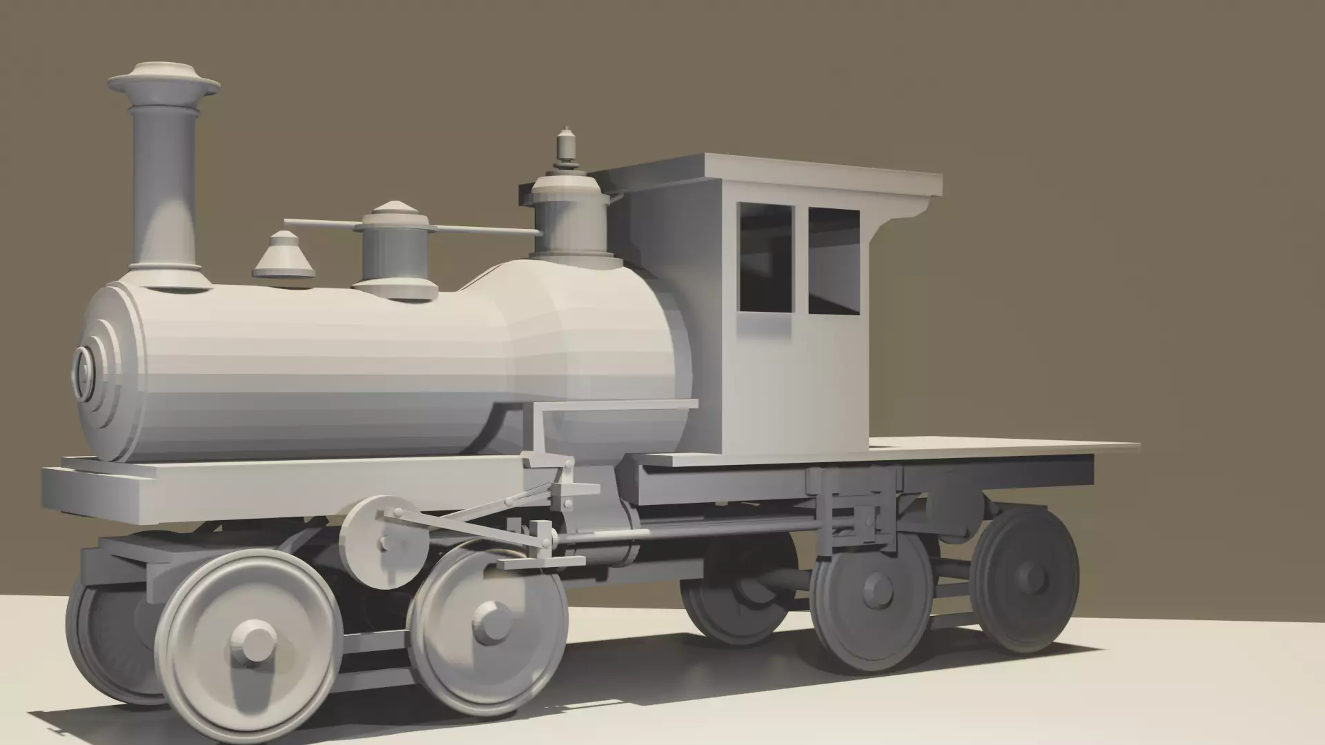 Train vintage steam locomotive Free 3D model_0